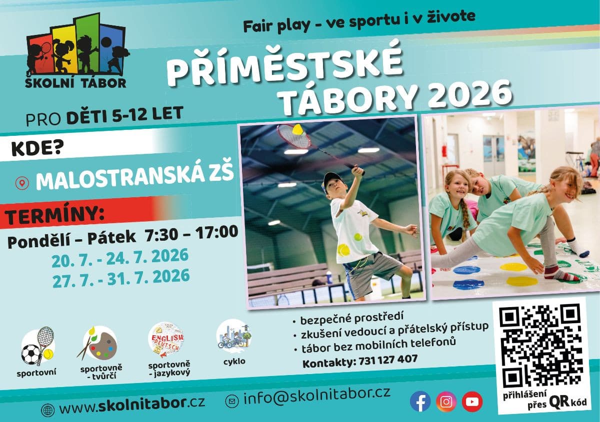 Školní tábor – příměstský tábor Malostranská ZŠ, Praha 1